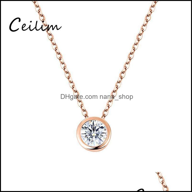 

Pendant Necklaces Pendants Jewelry Newest Korean Sweet Simple Zircon Charms For Women Accessories High Quality Plating Alloy Necklace Fit