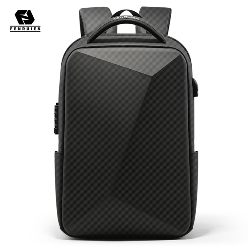 

Fenruien Brand Laptop Backpack Anti-theft Waterproof School s USB Charging Men Business Travel Bag Design 220317, Black(5107)