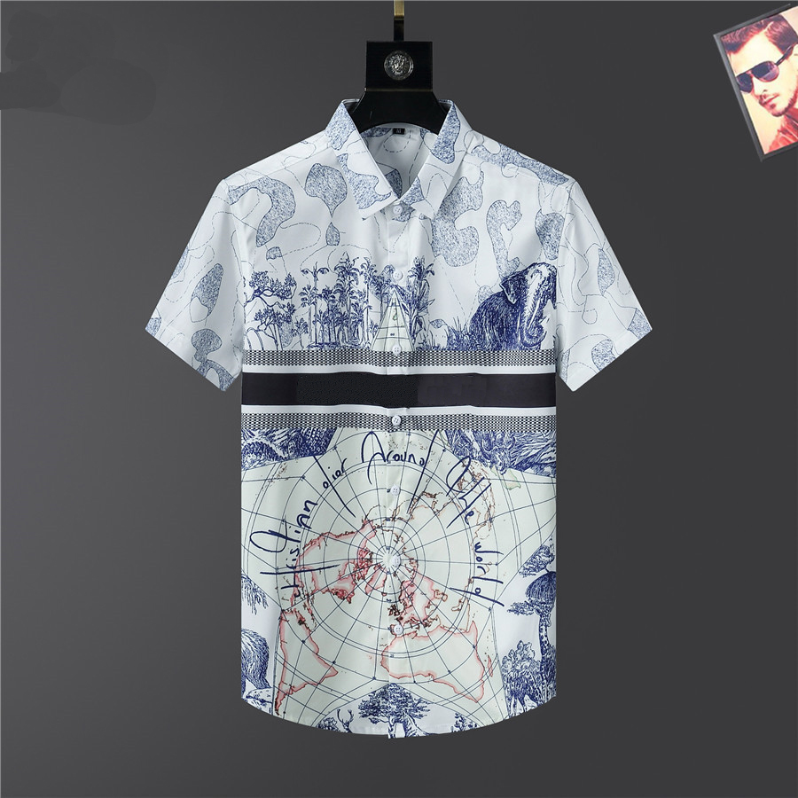 

Designer Mens Business Shirts Fashion Casual Silk Shirts Street Hip Hop Men Shirt Print Pattern -3XL, Color