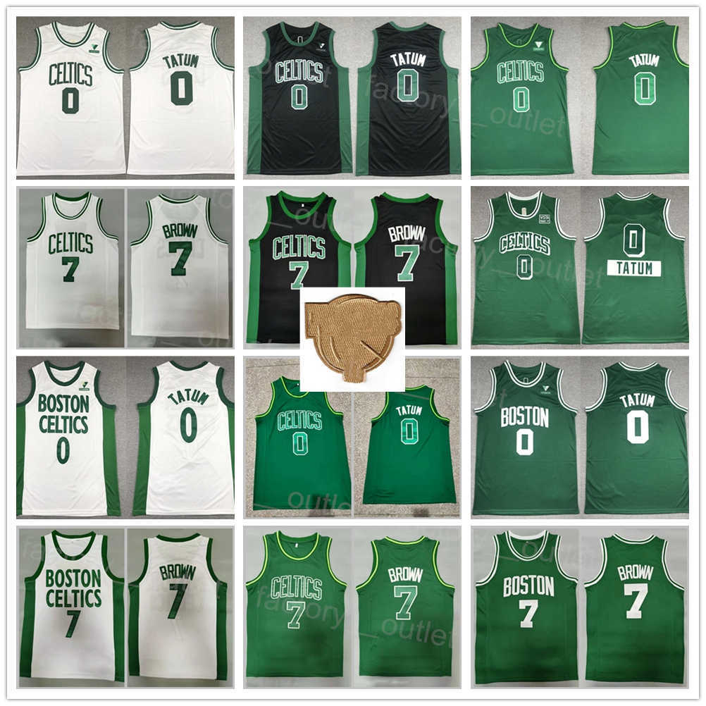 The Finals Men Basketball Jayson Tatum Jersey 0 Jaylen Brown 7 All Stitched Team Color White Green Black For Sport Fans Pure Cotton Breathable Embro