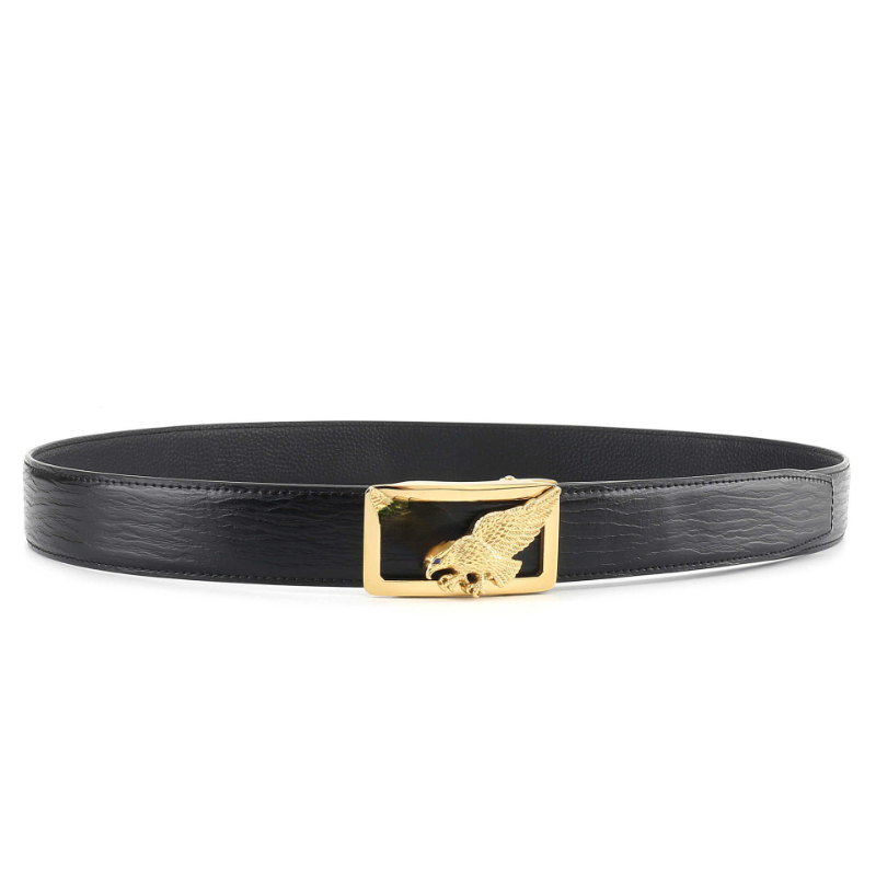 Top Quality 3.4cm genuine leather brand belt Designer Classic luxury automatic buckle belts men's double-sided cowhide Eagle Head 3D animal