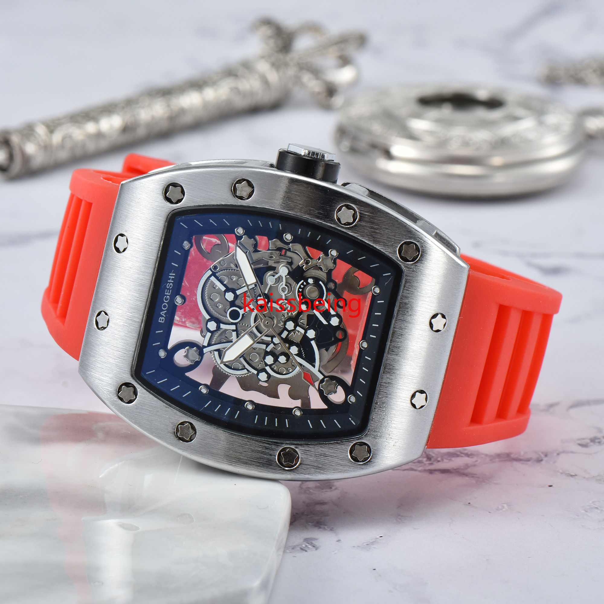 

transparent bottom 3-pin new men's watch top brand luxury watch men's quartz automatic watch male clock kis