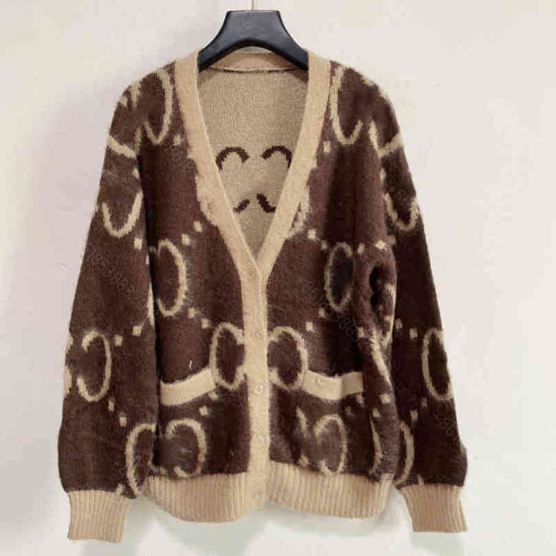 Veste de pull de créateur de créateurs tricots laine de haute qualité à manches longues à manches longues en tricot cardigan cciggu marque lettre