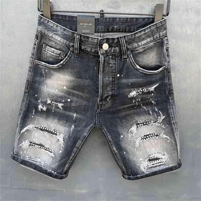 jean été Style dsq marque Italie jeans hommes Shorts Hommes pantalon en denim peinture droite Slim trou bleu pour 2 Dsquare 2 DSQUAREDs DSQ2s DSQ