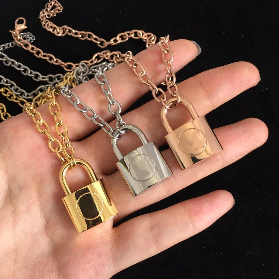 

New fashion 316L titanium steel jewelry necklace necklace 18K gold rose silver necklace for men and women couple gift