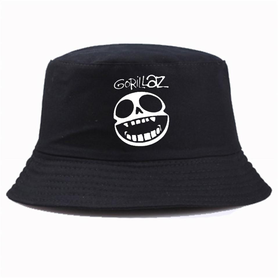 

Fashion Gorillaz Rock Band print bucket hat Interesting design Sun Visor Fishing Fisherman Hat231f, Red