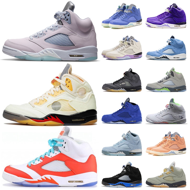 

5 5s Men basketball Shoes Sandals Racer Blue raging red Shattered Backboard UNC Alternate, 36