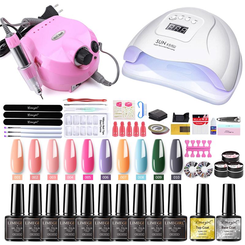 

Nail Art Kits Set 120/72/54 UV LED Lamp For Manicure Gel Polish Kit Varnish Electric 35000RPM Drill Machine Tools