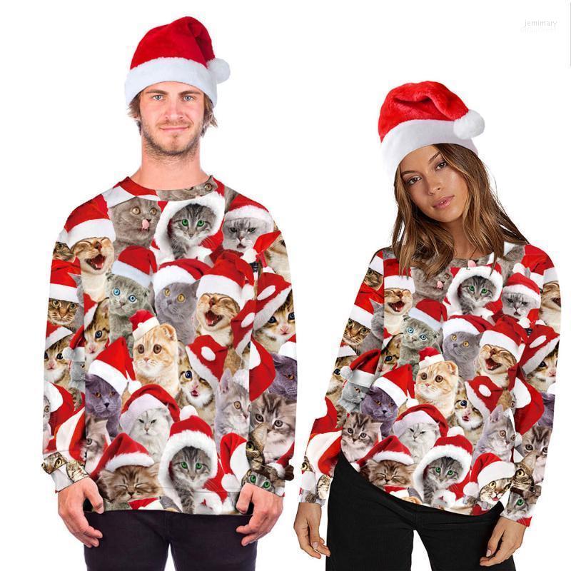 

Men's Sweaters Xmas Funny Cute Cat Print Ugly Christmas Couples Autumn Winter Jumper Casual Women Man Pullovers Tops Festival Clothes Jemi22, Bft-102