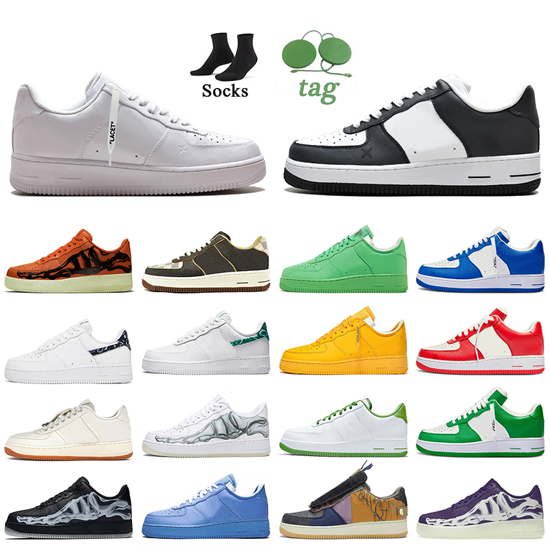 

OG 2022 Running Shoes for men women Offs White Black Light Green Spark MCA Blue Printing Brown AirForces 1 Travis Scotts Chlorophyll Forces Trainers One Sneakers, B51 shadow tropical twist 36-40
