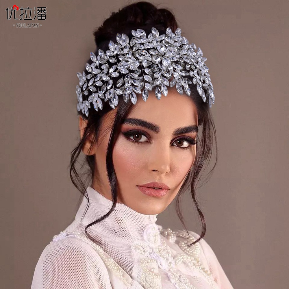 

Shining Diamond Tiara Baroque Crystal Bridal Headwear Crown Rhinestone with Wedding Jewelry Hair Accessories Bridal Crowns Headpieces HP416