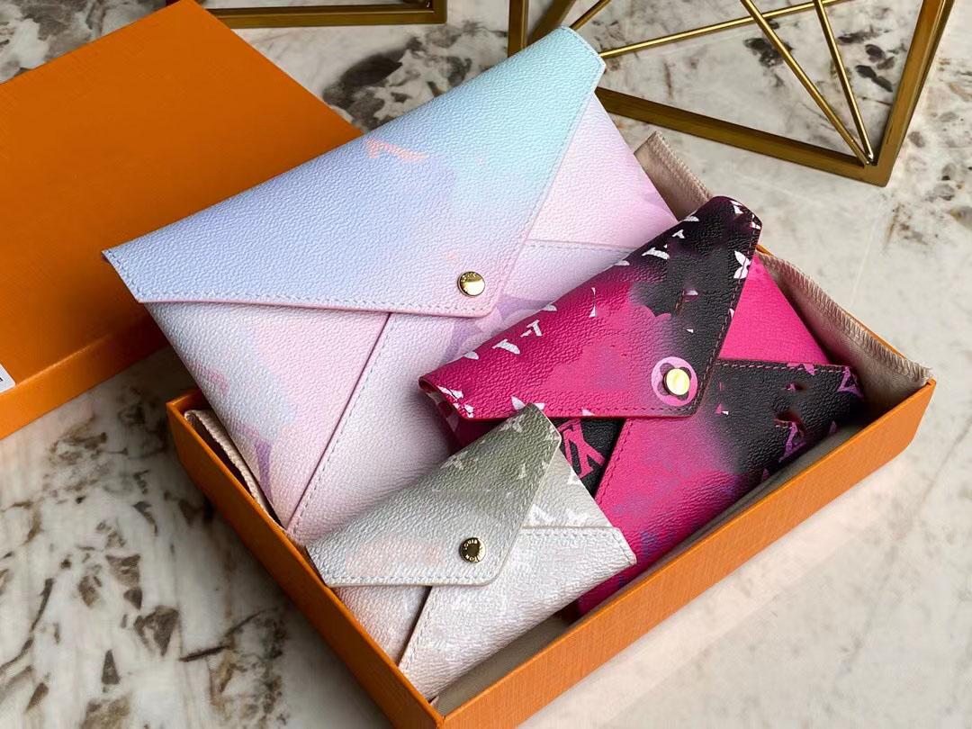 2022 Femmes Pochette Kirigami Sac d'embrayage 3 Sacs de maintien de style enveloppe séparés portefeuilles de conception de haute qualité.