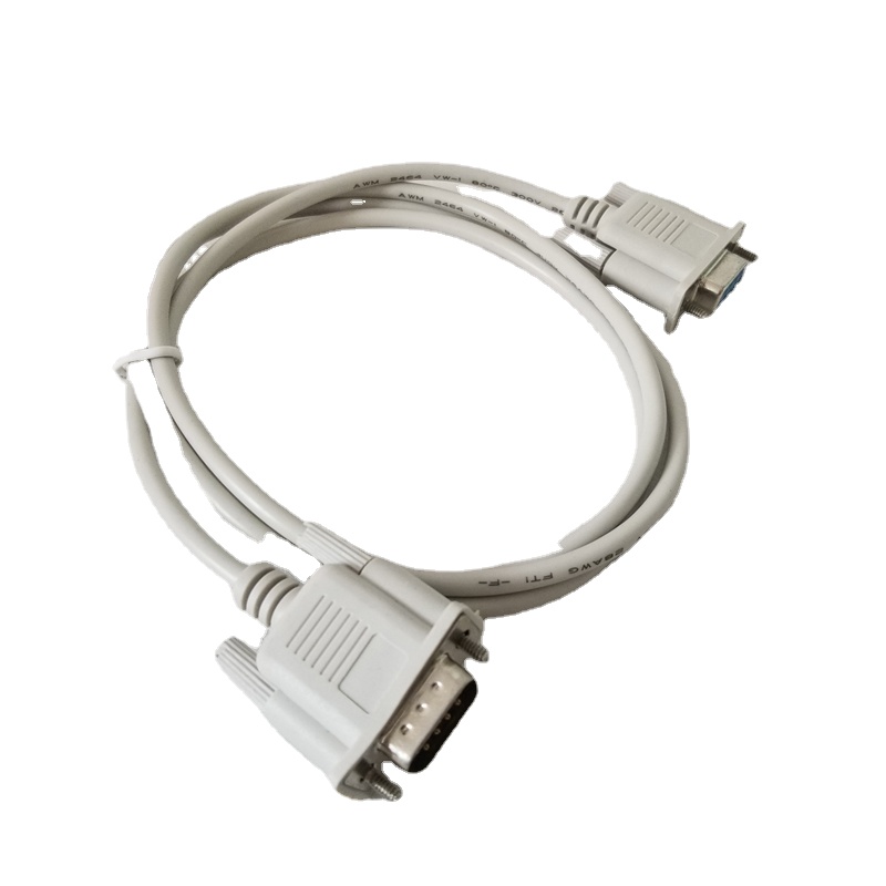 DB9 RS232 9Pin COM Data Extension Cable Male to Female Panel Mount Wire with Screws White 1.5M-image-767358095