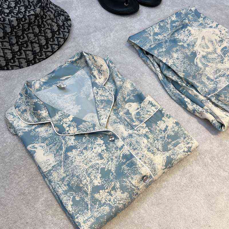 

Jungle ice silk pajamas women's new Satin sleeved pants two-piece suit high sense clothes, Pink