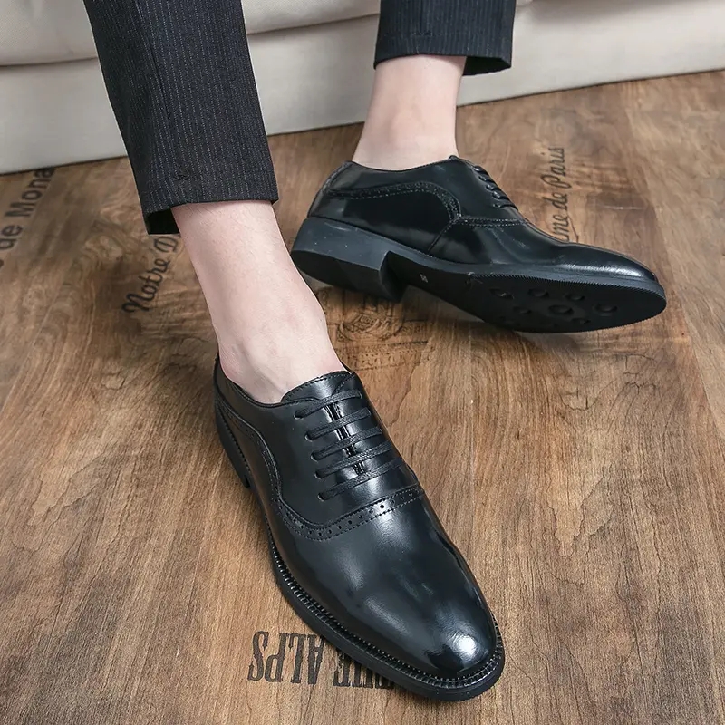 

Oxford Shoes Men Shoes PU Leather Solid Color Casual Fashion Daily Youth Classic Comfortable All-match Gentleman Business Formal Shoes DH919, Clear