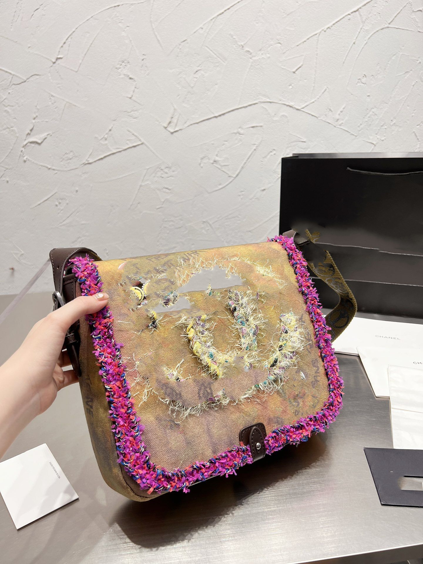 

Chain bag canvas texture simplicity 5A high-end quality designer luxury women's one-shoulder cross-body tote bag underarm banquet coin purse 28 24cm, Customize