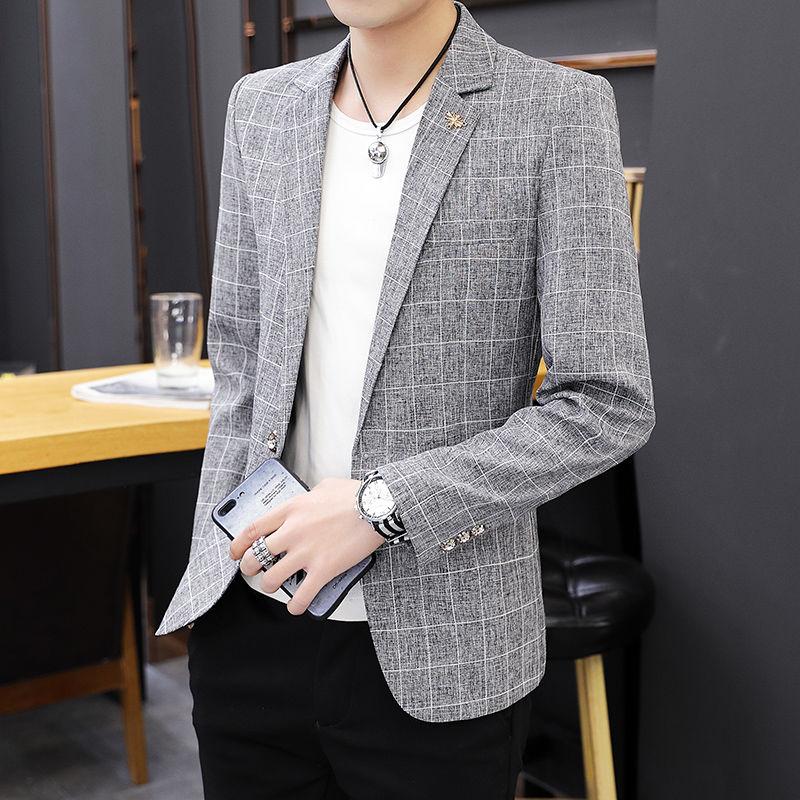 

Men's Suits & Blazers Men's Blazer Fashion Spring Summer Clothing Male Suit Jacket Casual Slim Fit Fancy Party Singer Blazzer Coat Latti, 001 black