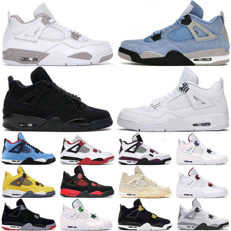 

men women 4s Outdoor shoes Fire Red Thunder 4 Black Cat Pure Money University Blue White Oreo mens trainers Athletic sneakers, 24