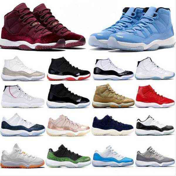 Top 11 11s Low legend bleu blanc concord 45 bred Hommes Chaussures de plein air métallique or pantone bordeaux XI Femmes Baskets de sport 36-47