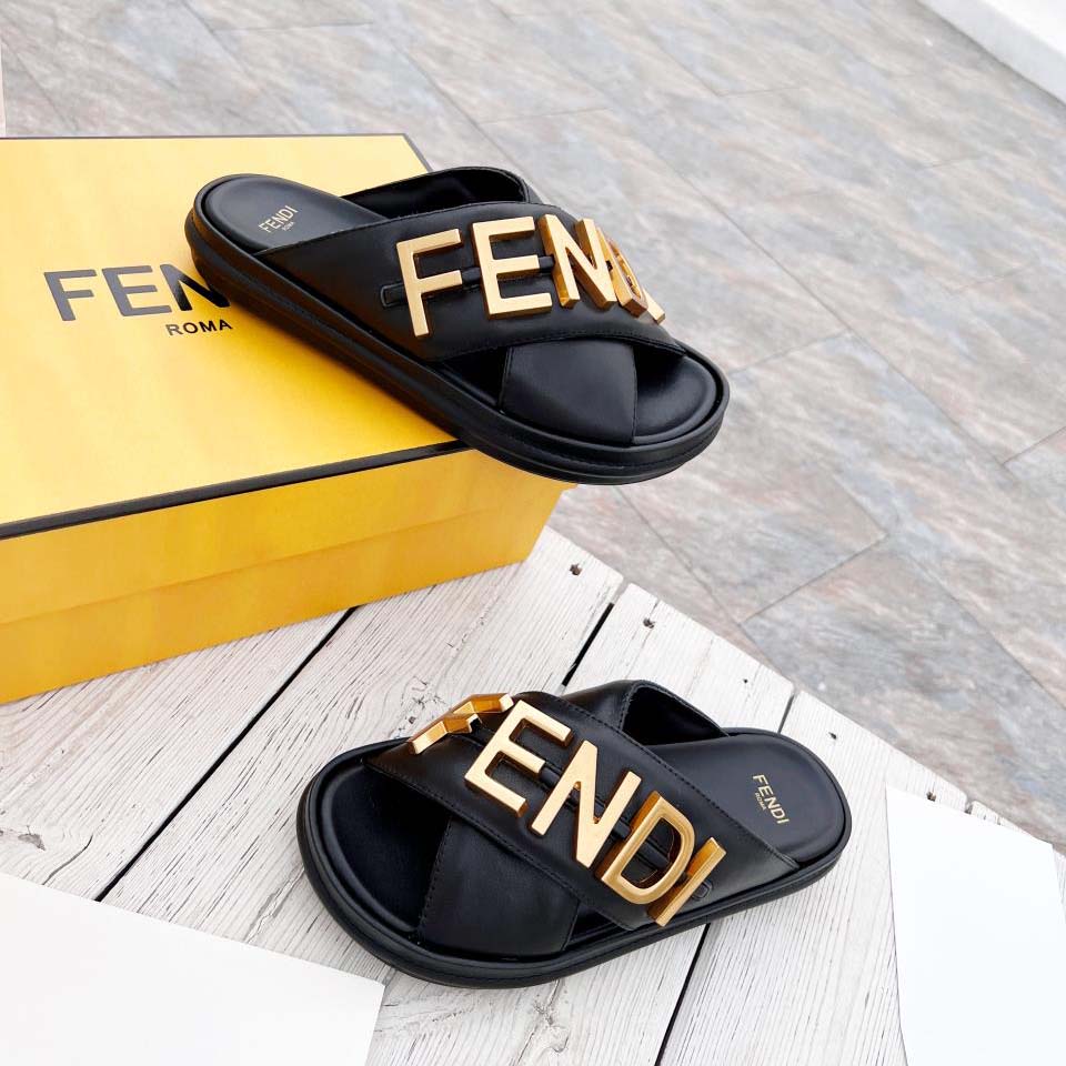 

Fendi Fashion Slippers Women Men Sandal Luxury Designer Lady Gentlemen Colorful Canvas Letter Anatomic Leather slide style Model 35-42 shoe02 03, #0