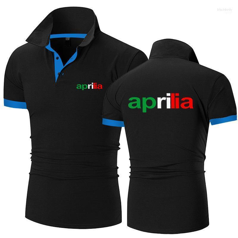 

Men' Polos 2022 French Summer Motorcycle Aprilia Printed Cotton High Quality Short Sleeve Fashion Classic Casual Shirt Top Blac22, Black