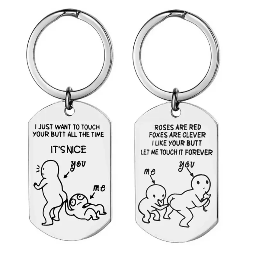 

Funny Cartoon Keychain Prank Toys Valentines Day Gift for Girlfriend/Boyfriend Party Favors Prank Letters Personalised Gifts sxa24