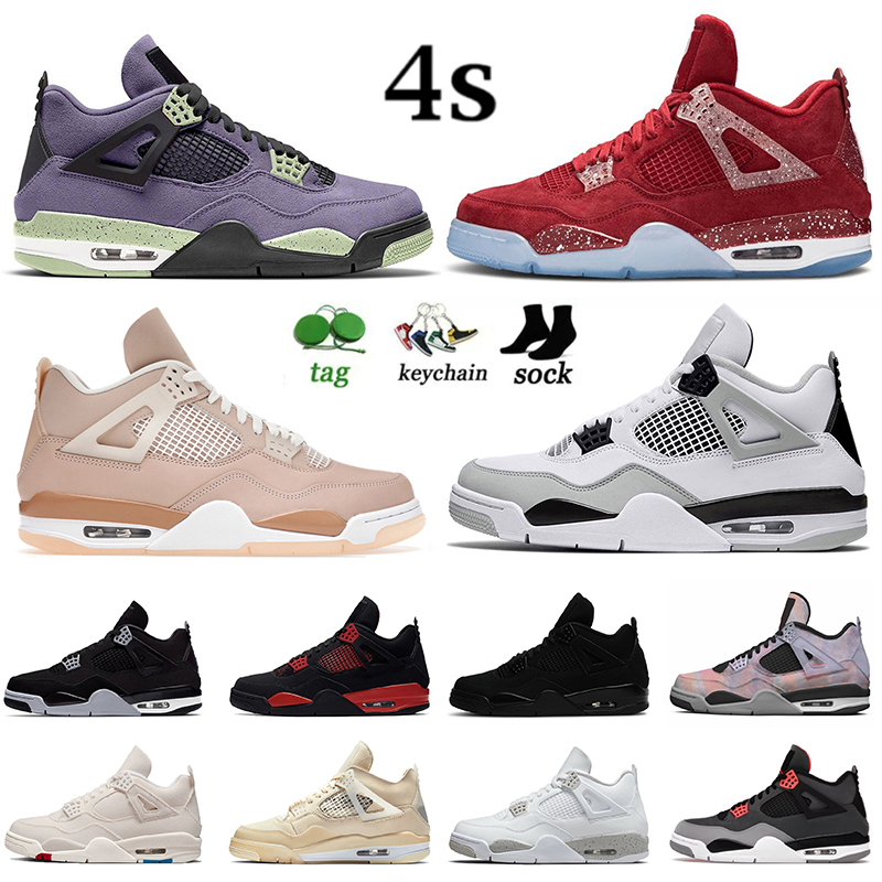

4s sports j4 basketball shoes men trainers jumpman 4 midnight navy pink green shimmer Oklahoma Military Black Cat Fire Red Thunder Bred Sail women sneakers Size 13, C3 red thunder 40-47
