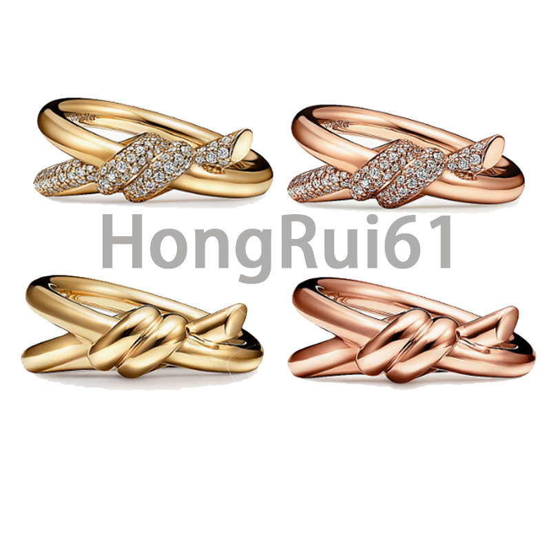 

Luxury Fashion S925 Sterling Silver Ring Ladies Double Row Ring Rose Gold Diamond