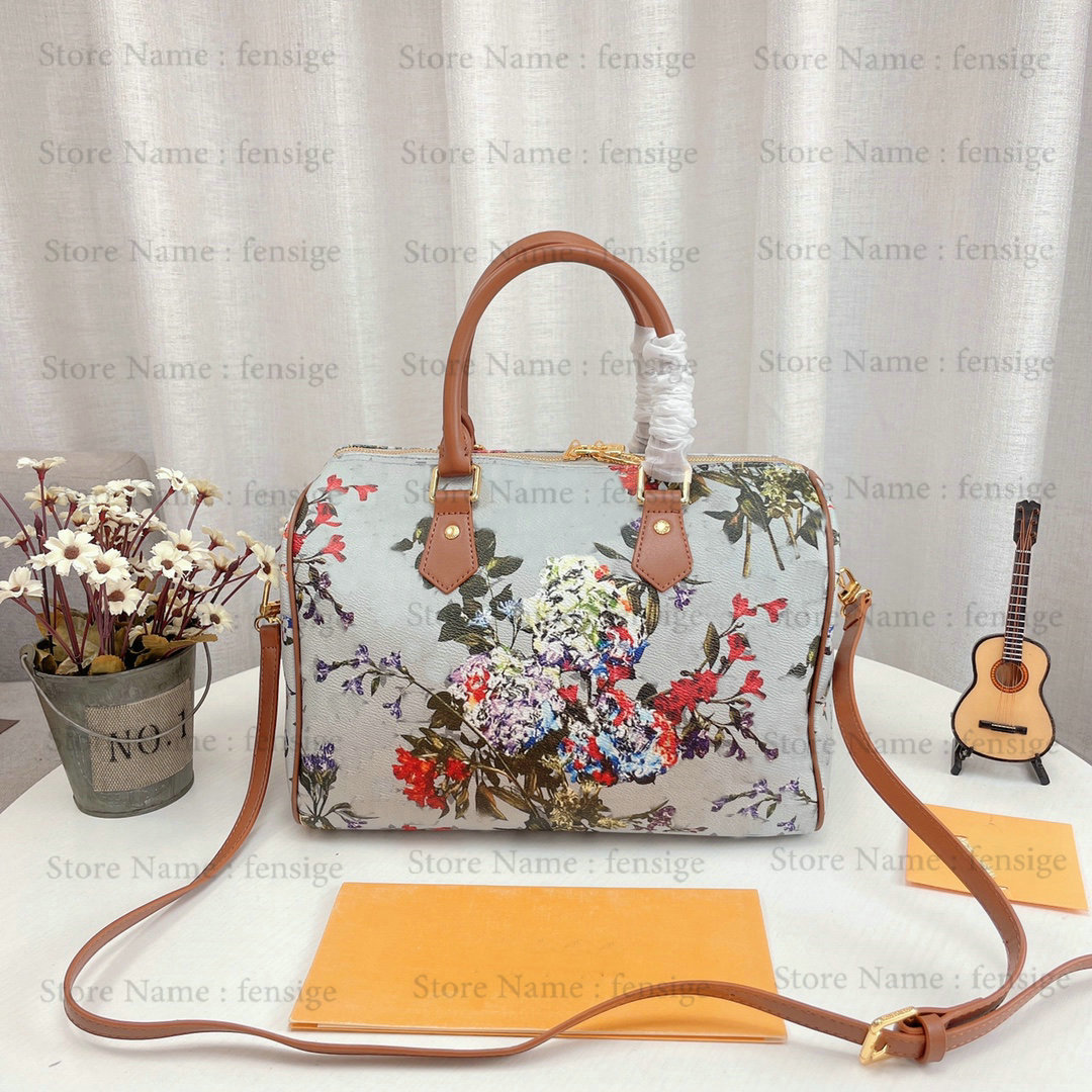 

SPEEDY BANDOULIERE 25 Winter 2022ss Designer Boston Bags Fall Winter 2022 Limited Garden Collection Shoulder Bag Flower Floral Patterns Crossbody, #1
