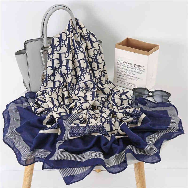 0VV4 Women's new summer lotus leaf collar Cape hooded silk scarf pearl shade multifunctional fashion Baotou hat d letter blue