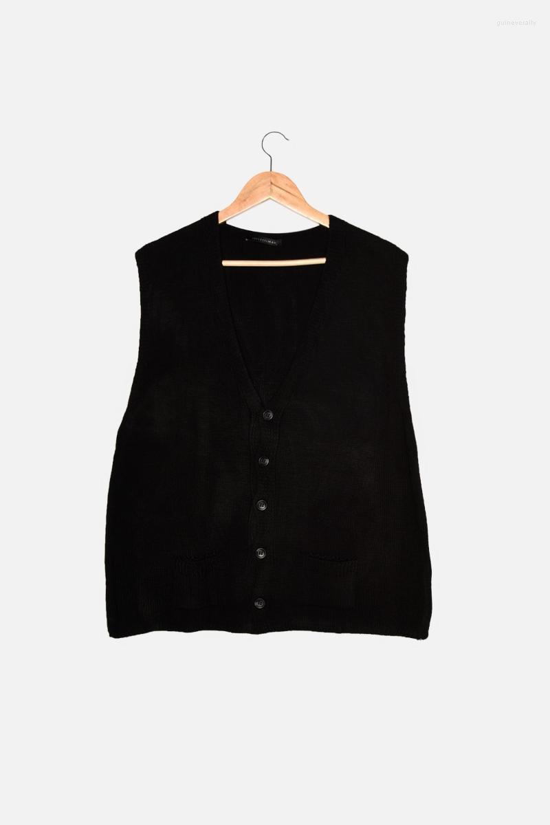 

Men' Vests Trendyol Male Slim Fit Knitwear Vest TMNAW22HI0214 Guin22, Black