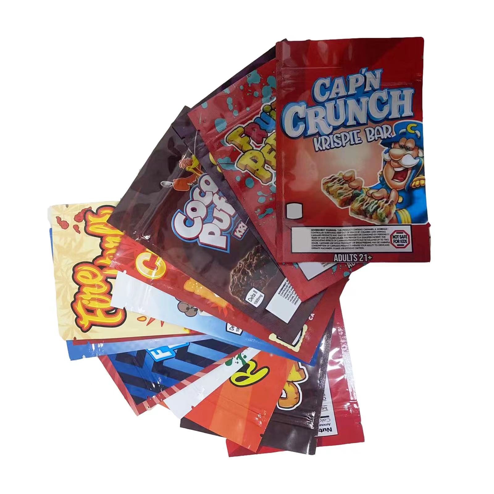 medicated cereal treat Mylar edibles bag froot loops zip packaging bags 10x15cm reese's frosted CAP'N crunch lucky cocoa pebbles trix f-image-776093291