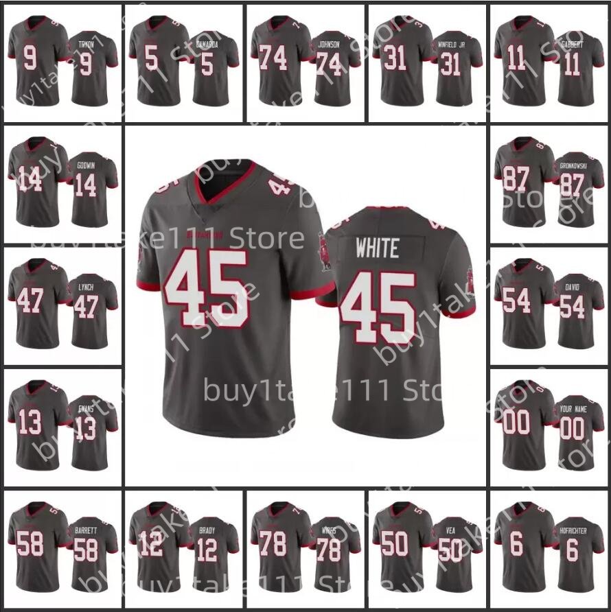 

Jersey Tampa''Bay''Buccaneers''Men #9 Joe Tryon 12 Tom Brady 13 Mike Evans 45 Devin White''NFL''Women Youth Custom Pewter Vapor Limited, Custom youth (haidao)