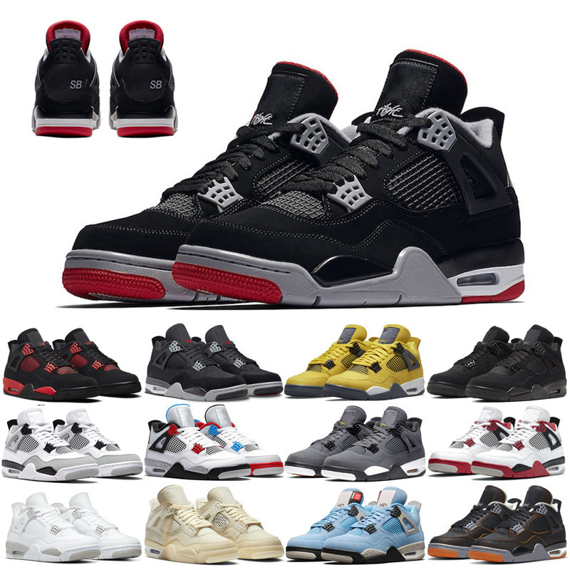 

Jumpman 4 4s Mens Basketball Shoes 2022 Bred Military Black Midnight Navy Black Cat Lightning University Blue Cool Grey Fire Red Men Women Trainers Sports Sneakers, Color#4