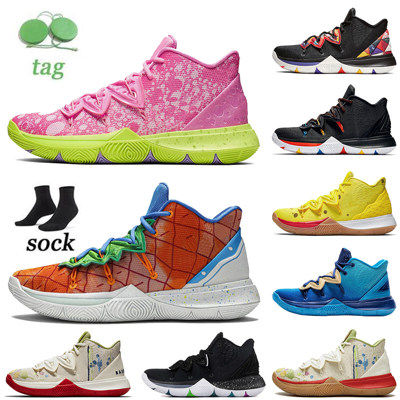 

2022 With Socks Kyries 5 CNY US 13 Mens Basketball Shoes Jumpaman 5s Sneakers Friends Black Magic Pineapple House Mr. Krabs Kyries Hero Outdoor Trainers Sports, A31