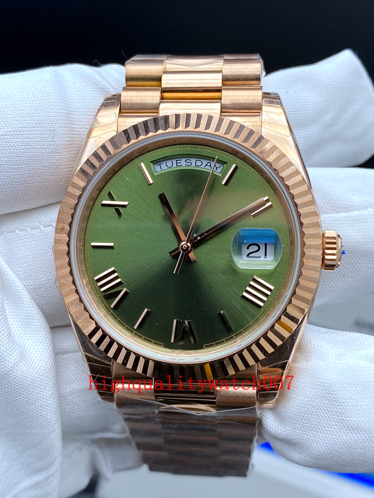 new version Men's watches Green Dial 40mm 228235 228238 u1 2813 Movement 18K Rose Gold Stainless Steel bracelet Automatic world time watches