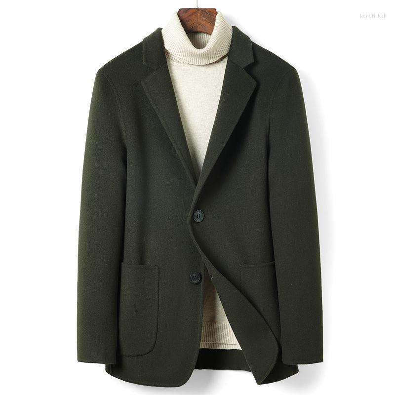 

Men's Wool & Blends 2022 Autumn Winter Oversized Woolen Blend Coat Male Windbreaker Short Jacket Thick Warm Men WoolJackets Mens Overcoat E3, Black