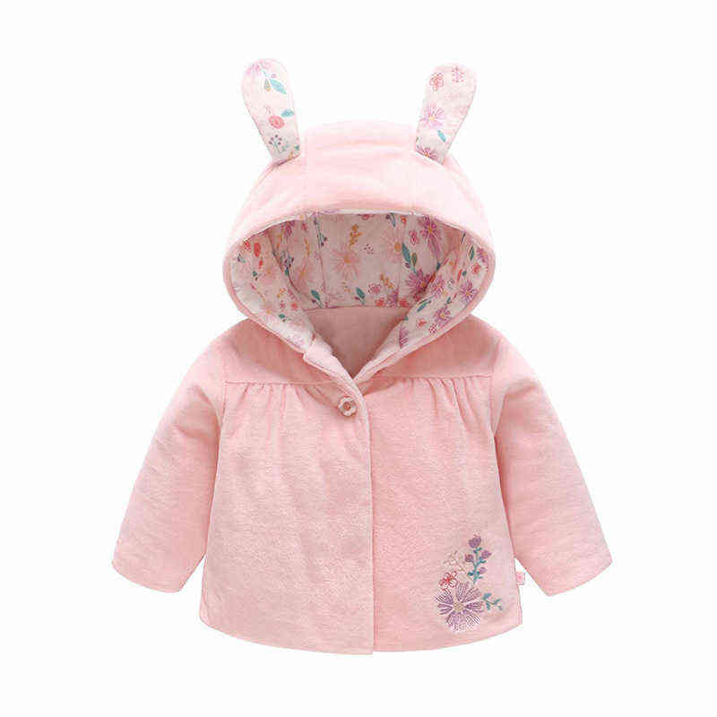 

Winter Children Coat Cotton Floral Embroidery Baby Girl Coat With Long Sleeves Cartoon Children Clothes Sweet Fashion Baby Warm Jacket J220718, Pink