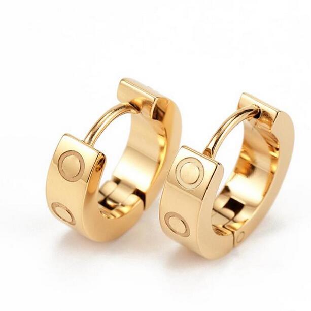 

Titanium steel 18K rose gold love earrings for women T exquisite simple fashion Y women's earrings jewelry gifts