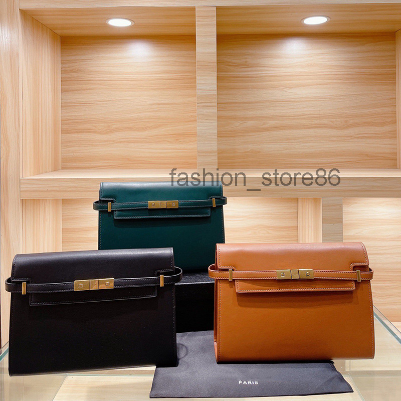 

Designer bag Women SL Manhattan Shoulder Bag Luxurys Designers Bags s Paris Brand Vintage Leather Business Crossbody Handbag Woman Work, Black