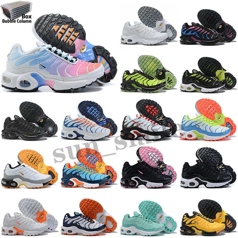 

Tn Plus Girl Boy kids Children Shoes Designer Athletic Outdoor Sneakers Triple White Black Gold Red Laser Blue Toddler girls boys kid Child trainer Sports Sneaker, Color 7