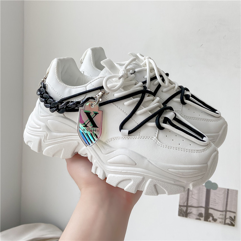 

New 2022 high quality Autumn Fashion Women Casual Shoes Leather Platform Shoes Sneakers Ladies White Trainers walking shoes, 01