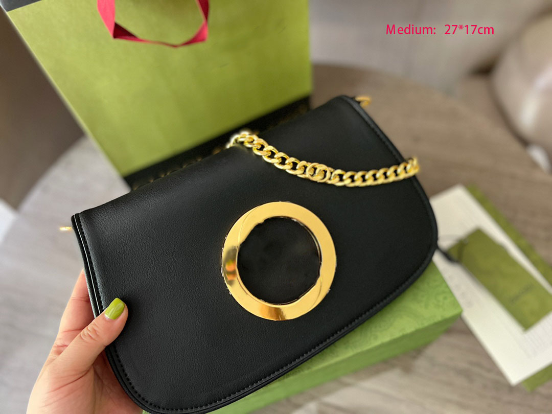 

Blondie BAG shoulder bags top quality cross body canvas strap Genuine leather trim Cotton linen lining Round Interlocking designer luxury Bags, Black/medium