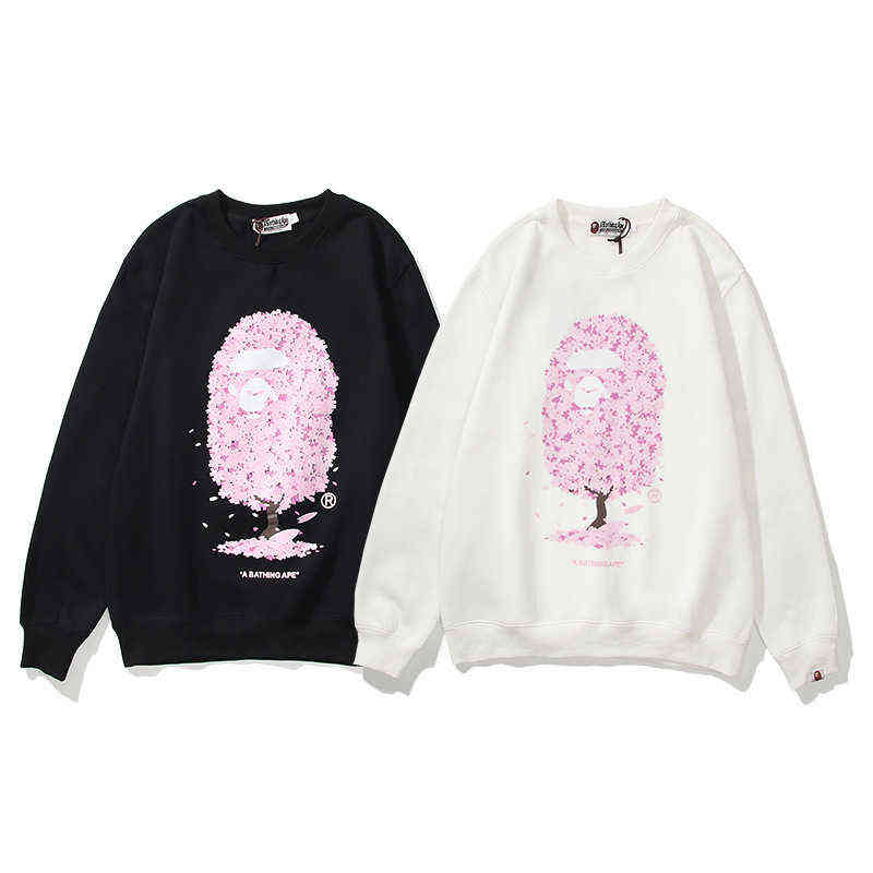 

Pullover Plush for Autumn and Winter Chao Brand Pink Camouflage Sweater, White
