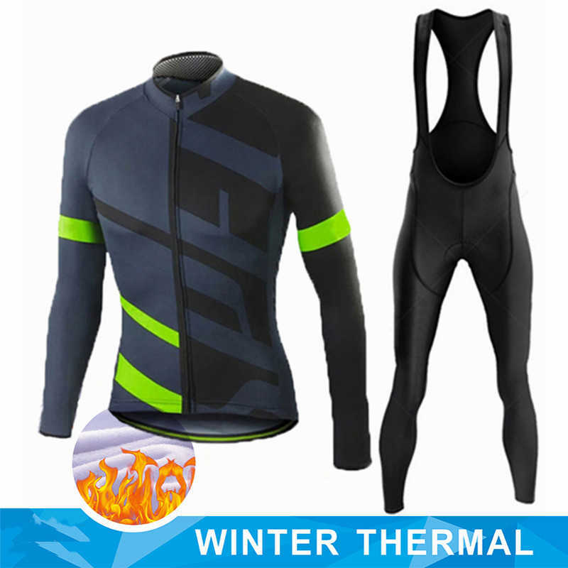 

2022 New Tracksuits Cycling Jersey Suit Pro Winter Thermal Fleece Long Sleeve Mtb Wear Maillot Ropa Ciclismo, Pic color
