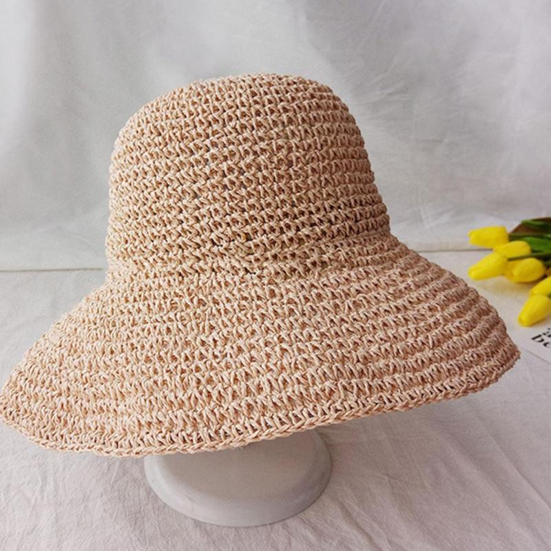 

Visors Women Hat Solid Color Lightweight Sunscreen Washable Panama All Match Sun HatVisors, White