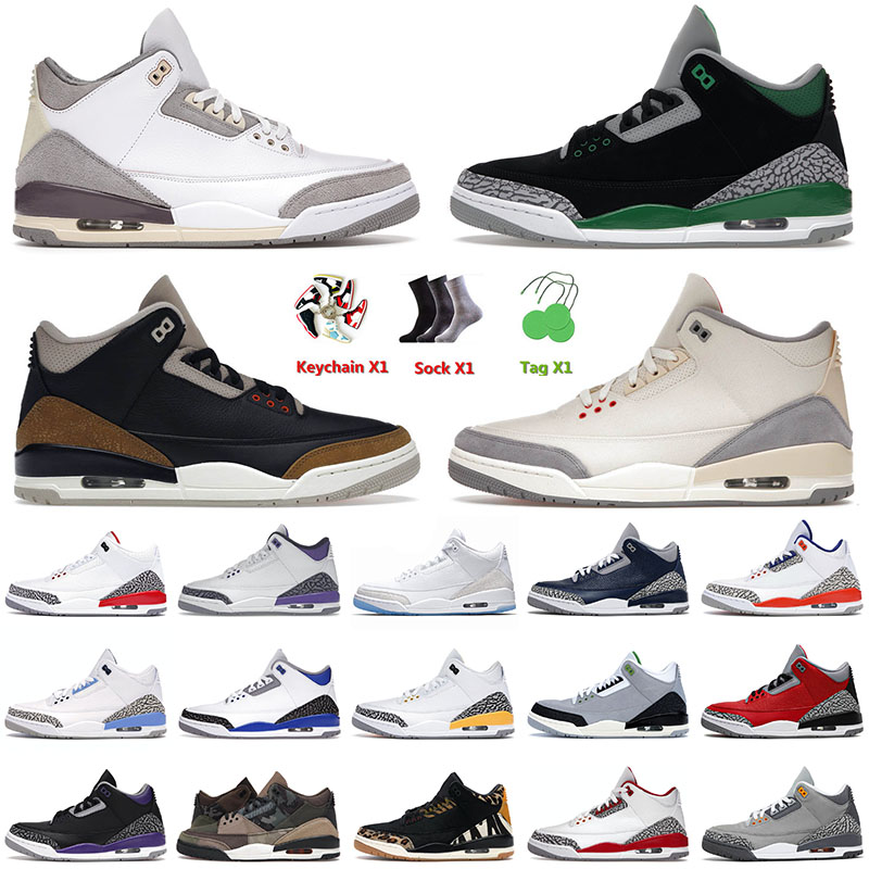 

OG Jumpman Mens Basketball Shoes 3 3s III Muslin Pine Green Men Women Jorden Retro Trainers, D40 fire red