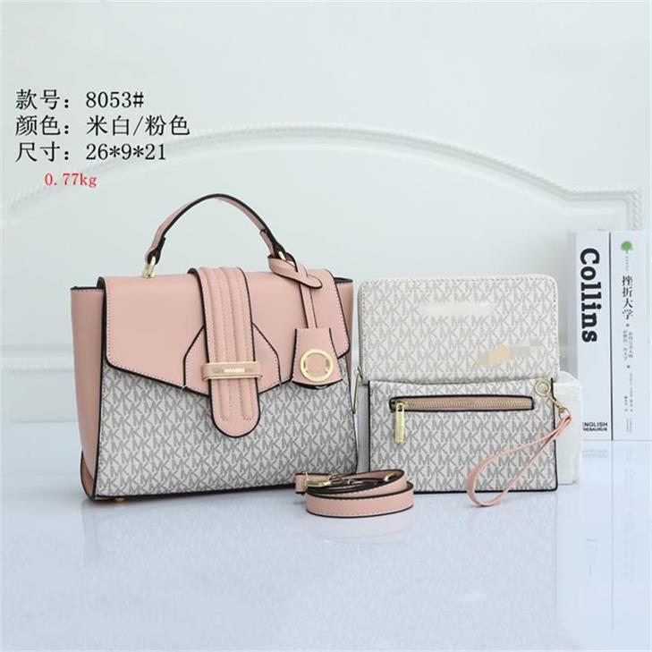 

MICHAELS KOR MKS 2022 3-piece set Handbag Women Luxurys Designers Bags PU material fashion shoulder bags wallet 8053, 26x9x21cm