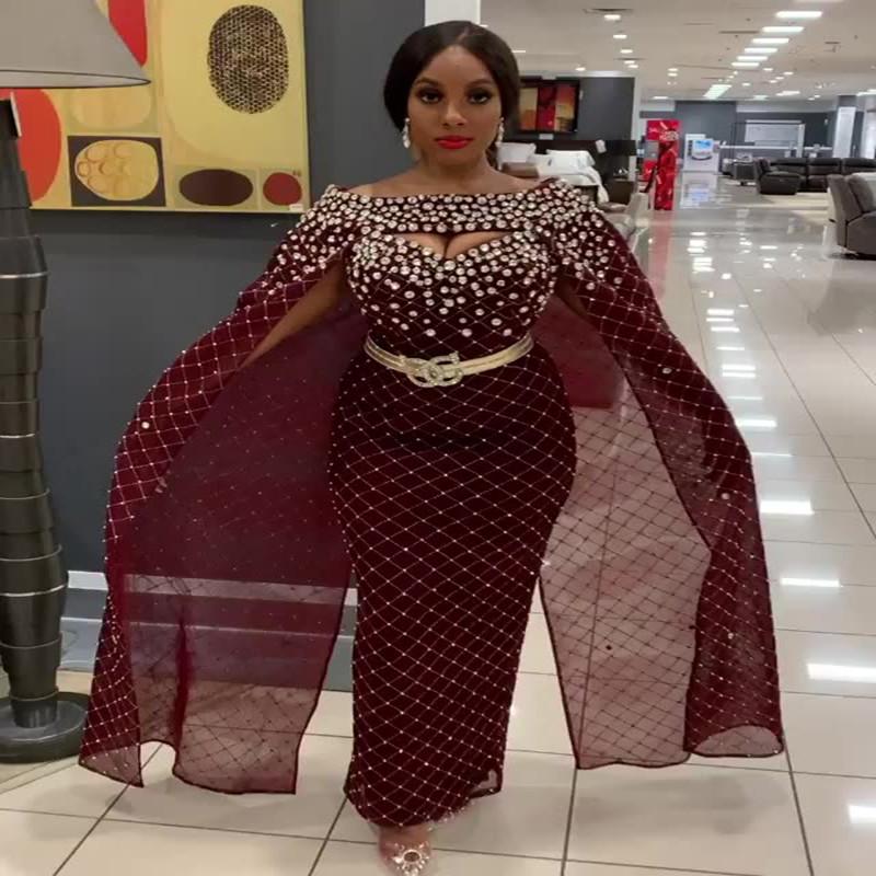 

Ethnic Clothing 2022 African Evening Party Dresses For Women Elegant Long Dress Cape Style Vestidos Robe Africaine Femme Africa Clothes