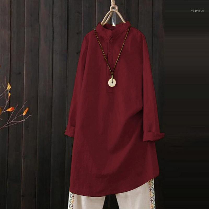 

Women' Blouses & Shirts Linen Shirt Top V-neck Long Sleeve Button Spring Casual Solid Color Loose Tops Blouse Plus Size Women, Black